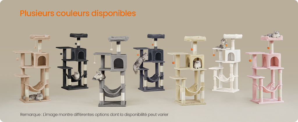 Feandrea Cat Tree, 143 cm Cat Tower for Indoor Cats, Multi-Level Plush Cat Condo with 4 Scratching Posts, 2 Perches, Cave